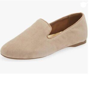 FYS Beige Comfortable Slip On Loafers Round Toe Ballet Flats Walking Casual Shoe